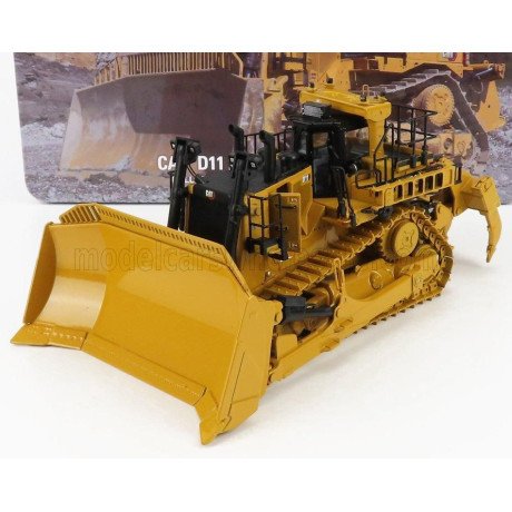 DM MODELS CATERPILLAR CATD11 DOZER RUSPA CINGOLATA - SCRAPER TYPE TRACTOR - YELLOW BLACK 1/50