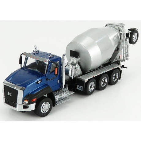 DM MODELS CATERPILLAR CT660 BETONIERA TANKER CEMENT MIXER TRUCK 4-ASSI 2016 - BLUE MET SILVER 1/50