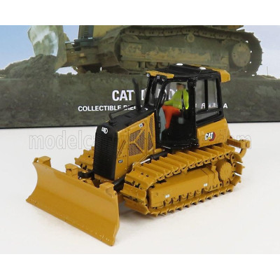 DM MODELS CATERPILLAR CATD3 DOZER RUSPA CINGOLATA - SCRAPER TYPE TRACTOR - YELLOW BLACK 1/50