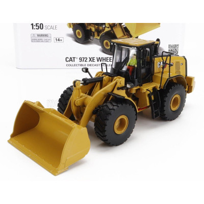 DM MODELS CATERPILLAR CAT972XE RUSPA GOMMATA - SCRAPER TRACTOR WHEEL LOADER - YELLOW BLACK 1/50