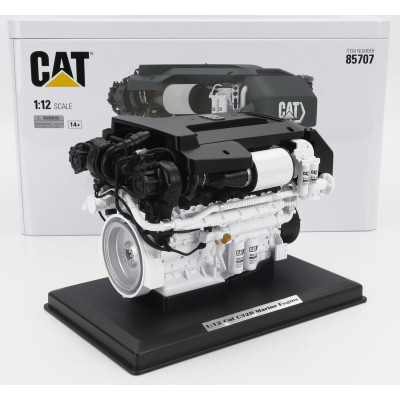 DM MODELS ACCESSORIES CATERPILLAR C32B MARINE ENGINE - MOTORE A PROPULSIONE MARINO - BLACK WHITE 1/12
