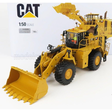 DM MODELS CATERPILLAR CAT994K RUSPA GOMMATA - SCRAPER TRACTOR WHEEL LOADER - YELLOW BLACK 1/50