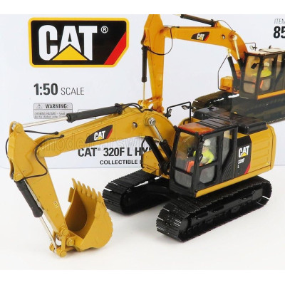 DM MODELS CATERPILLAR CAT320F L ESCAVATORE CINGOLATO - TRACTOR HYDRAULIC EXCAVATOR - YELLOW BLACK 1/50
