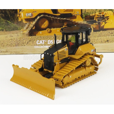 DM MODELS CATERPILLAR CATD5 LGP VPAT DOZER RUSPA CINGOLATA - SCRAPER TYPE TRACTOR - YELLOW BLACK 1/50