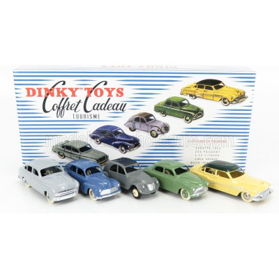 EDICOLA BUICK COFFRET CADEAU TOURISME SET 5X ROADMASTER 1955 - PEUGEOT 203 1940 - FORD VEDETTE 1954 - CITROEN 2CV 1955 - SIMCA 9