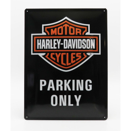 EDICOLA ACCESSORIES 3D METAL PLATE - HARLEY DAVIDSON - BLACK ORANGE 1/1