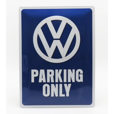 EDICOLA ACCESSORIES 3D METAL PLATE - VOLKSWAGEN PARKING ONLY - BLUE WHITE 1/1