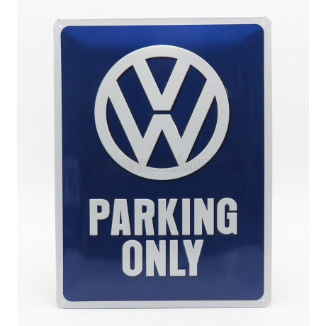 EDICOLA ACCESSORIES 3D METAL PLATE - VOLKSWAGEN PARKING ONLY - BLUE WHITE 1/1