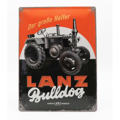 EDICOLA ACCESSORIES 3D METAL PLATE - LANZ BULLDOG - BLACK ORANGE 1/1