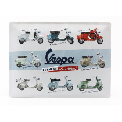 EDICOLA ACCESSORIES 3D METAL PLATE - PIAGGIO VESPA COLLAGE - WHITE RED BLUE 1/1