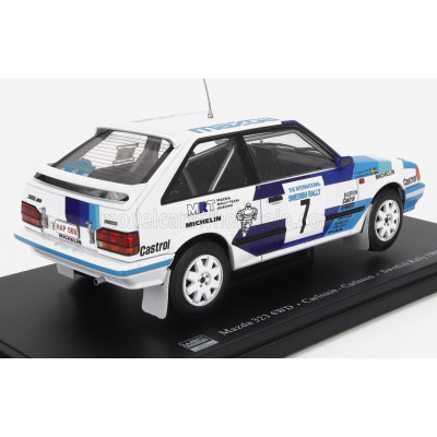 EDICOLA MAZDA 323 4WD N 7 WINNER RALLY SWEDISH 1989 I.CARLSSON - P.CARLSSON - WHITE LIGHT BLUE 1/24