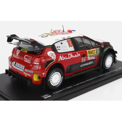 EDICOLA CITROEN C3 WRC ABU DHABI N 10 WINNER RALLY CATALUNYA COSTA DAURADA 2018 SEBASTIAN LOEB - DANIEL ELENA - BLACK RED WHITE