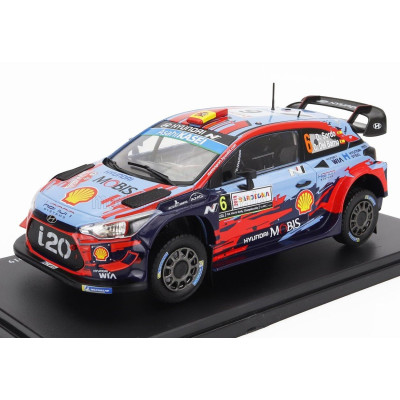 EDICOLA HYUNDAI i20 COUPE WRC N 6 WINNER RALLY SARDINIA ITALY 2019 DANI SORDO - CARLOS DEL BARIO - LIGHT BLUE RED BLACK 1/24