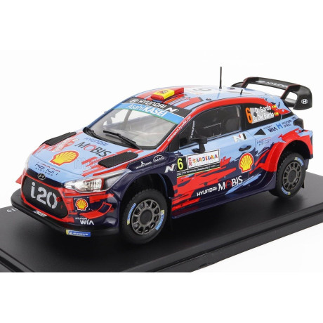 EDICOLA HYUNDAI i20 COUPE WRC N 6 WINNER RALLY SARDINIA ITALY 2019 DANI SORDO - CARLOS DEL BARIO - LIGHT BLUE RED BLACK 1/24