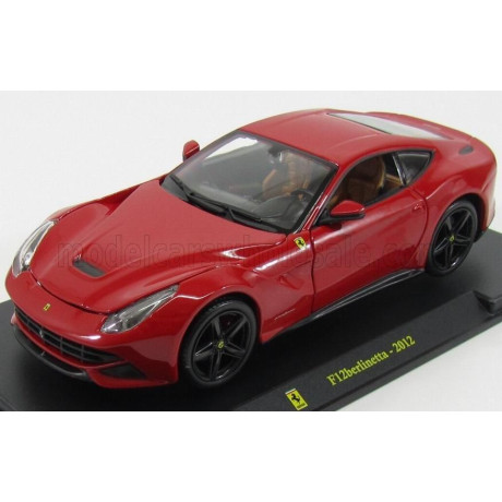 EDICOLA FERRARI F12 BERLINETTA 2012 - CON VETRINA - WITH SHOWCASE - RED 1/24