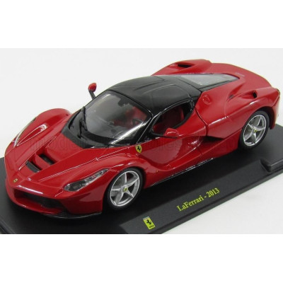 EDICOLA FERRARI LAFERRARI 2013 - CON VETRINA - WITH SHOWCASE - RED BLACK 1/24