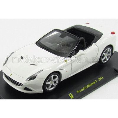EDICOLA FERRARI CALIFORNIA T SPIDER OPEN ROOF 2014 - CON VETRINA - WITH SHOWCASE - WHITE 1/24