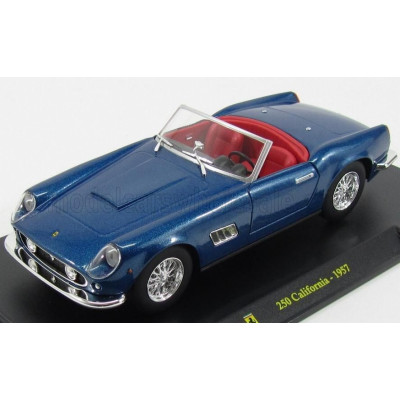EDICOLA FERRARI 250 CALIFORNIA SPIDER 1957 - CON VETRINA - WITH SHOWCASE - BLUE MET 1/24