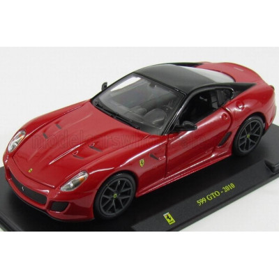 EDICOLA FERRARI 599 GTO 2010 - CON VETRINA - WITH SHOWCASE - RED BLACK 1/24