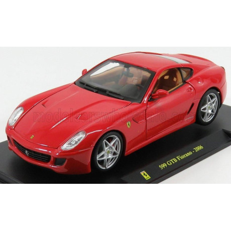 EDICOLA FERRARI 599 GTB FIORANO 2006 - CON VETRINA - WITH SHOWCASE - RED 1/24