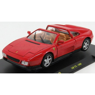 EDICOLA FERRARI 348TS SPIDER 1989 - CON VETRINA - WITH SHOWCASE - RED 1/24