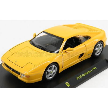 EDICOLA FERRARI F355 BERLINETTA 1995 - CON VETRINA - WITH SHOWCASE - YELLOW 1/24