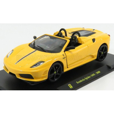 EDICOLA FERRARI F430 SCUDERIA SPIDER 16M 2008 - CON VETRINA - WITH SHOWCASE - YELLOW 1/24