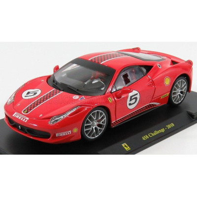 EDICOLA FERRARI 458 CHALLENGE N 5 2010 - CON VETRINA - WITH SHOWCASE - RED 1/24