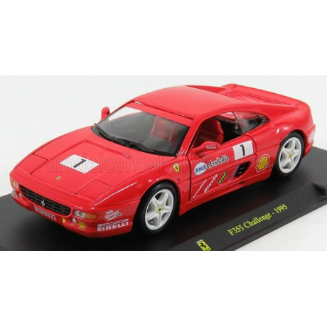 EDICOLA FERRARI F355 CHALLENGE N 1 1995 - CON VETRINA - WITH SHOWCASE - RED 1/24