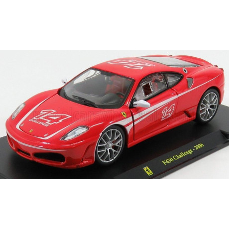 EDICOLA FERRARI F430 CHALLENGE N 14 2006 - CON VETRINA - WITH SHOWCASE - RED 1/24