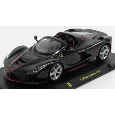 EDICOLA FERRARI LAFERRARI APERTA SPIDER 2016 - CON VETRINA - WITH SHOWCASE - BLACK MET 1/24