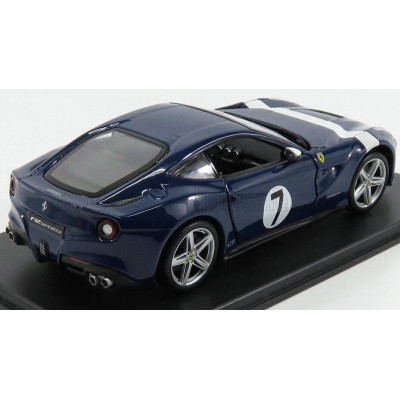 EDICOLA FERRARI F12 BERLINETTA N 7 2012 - INSPIRED BY THE 250 GT BERLINETTA - CON VETRINA - WITH SHOWCASE - BLUE WHITE 1/24