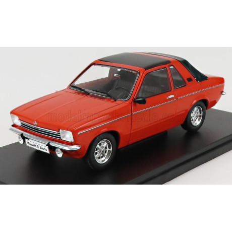EDICOLA OPEL KADETT C AERO SEMI CONVERTIBLE CLOSED 1976 - ORANGE BLACK 1/24