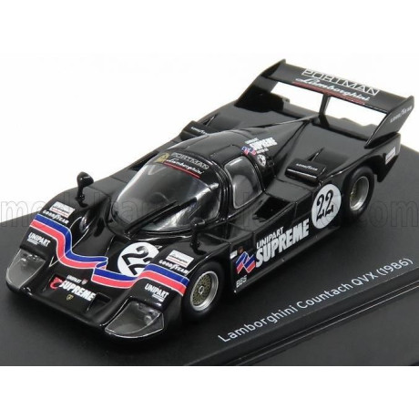 EDICOLA LAMBORGHINI COUNTACH QVX N 22 500km KYALAMI 1986 NEEDEL - BLACK 1/43