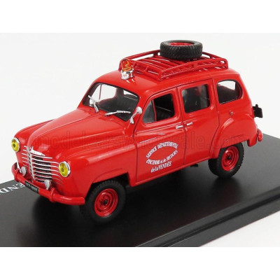 EDICOLA RENAULT COLORALE POMPIERS BREAK 4x4 SERVICE DEPARTEMENTAL D'INCENDIE ET DE SECOURS DE LA VENDEE 1955 - RED 1/43