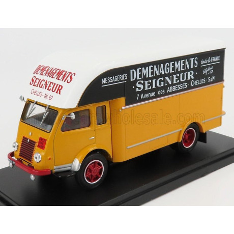 EDICOLA RENAULT 2.5T. TRUCK VAN FOURGON DEMENAGEMENT SEIGNEUR 1955 - YELLOW BLACK 1/43