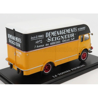 EDICOLA RENAULT 2.5T. TRUCK VAN FOURGON DEMENAGEMENT SEIGNEUR 1955 - YELLOW BLACK 1/43