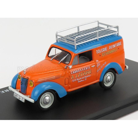 EDICOLA RENAULT JAVAQUATRE VAN TOLERIE PEINTURE DEPANNAGE 1942 - ORANGE LIGHT BLUE 1/43