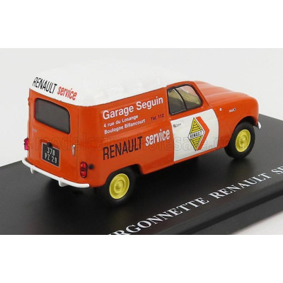 EDICOLA RENAULT R4 VAN FOURGONETTE GARAGE SEGUIN RENAULT SERVICE 1952 - ORANGE WHITE 1/43