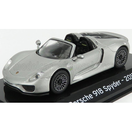 EDICOLA PORSCHE 918 SPYDER 2013 - CON VETRINA - WITH SHOWCASE - SILVER 1/43