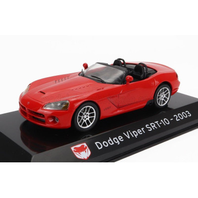 EDICOLA DODGE VIPER SRT-10 SPIDER 2003 - CON VETRINA - WITH SHOWCASE - RED 1/43