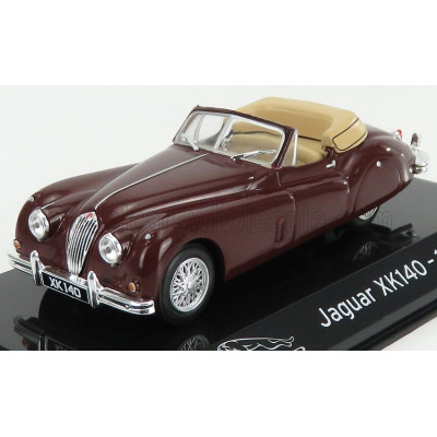 EDICOLA JAGUAR XK140 CABRIOLET 1954 - CON VETRINA - WITH SHOWCASE - BORDEAUX 1/43