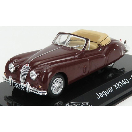 EDICOLA JAGUAR XK140 CABRIOLET 1954 - CON VETRINA - WITH SHOWCASE - BORDEAUX 1/43