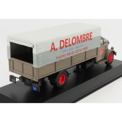 EDICOLA BERLIET GDR 7W TRUCK TELONATO LIVRAISONS A.DELOMBRE 1954 - BROWN GREY 1/43