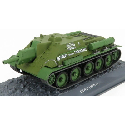 EDICOLA TANK SU-122 CY-122 CARRO ARMATO 1943 - DAMAGE BLISTER BOX - MILITARY GREEN 1/43
