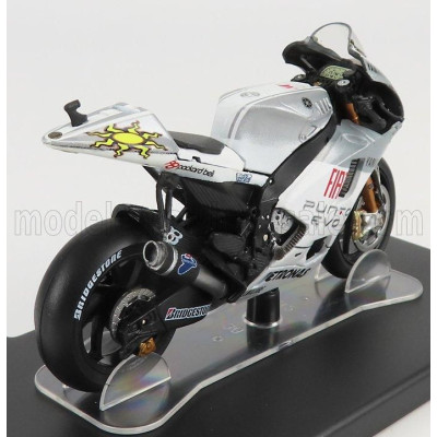 EDICOLA YAMAHA YZR M1 N 46 WORLD CHAMPION ESTORIL MOTOGP 2009 VALENTINO ROSSI - WHITE SILVER 1/18