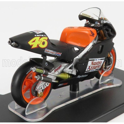 EDICOLA HONDA NSR500 TEAM NASTRO AZZURRO N 46 TEST VALENCIA 2000 VALENTINO ROSSI - BLACK ORANGE 1/18