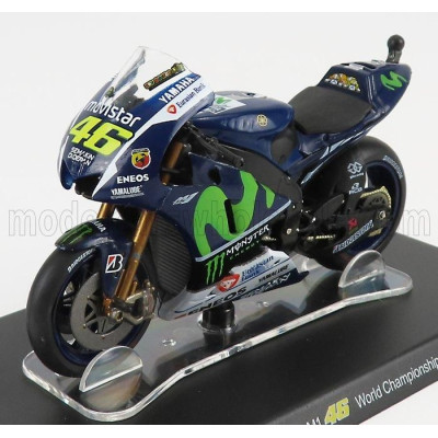 EDICOLA YAMAHA YZR-M1 TEAM YAMAHA FACTORY RACING N 46 MOTOGP SEASON 2015 VALENTINO ROSSI - BLUE MET WHITE 1/18