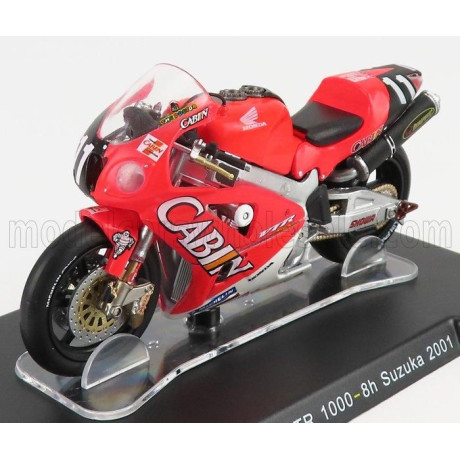EDICOLA HONDA VTR1000 TEAM CABIN  HONDA N 11 WINNER 8h SUZUKA 2001 VALENTINO ROSSI - RED WHITE 1/18