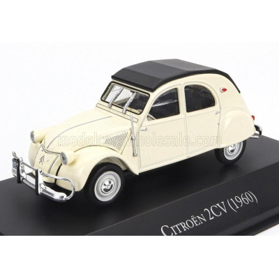 EDICOLA CITROEN 2CV CLOSED ROOF 1960 - WHITE BLACK 1/43